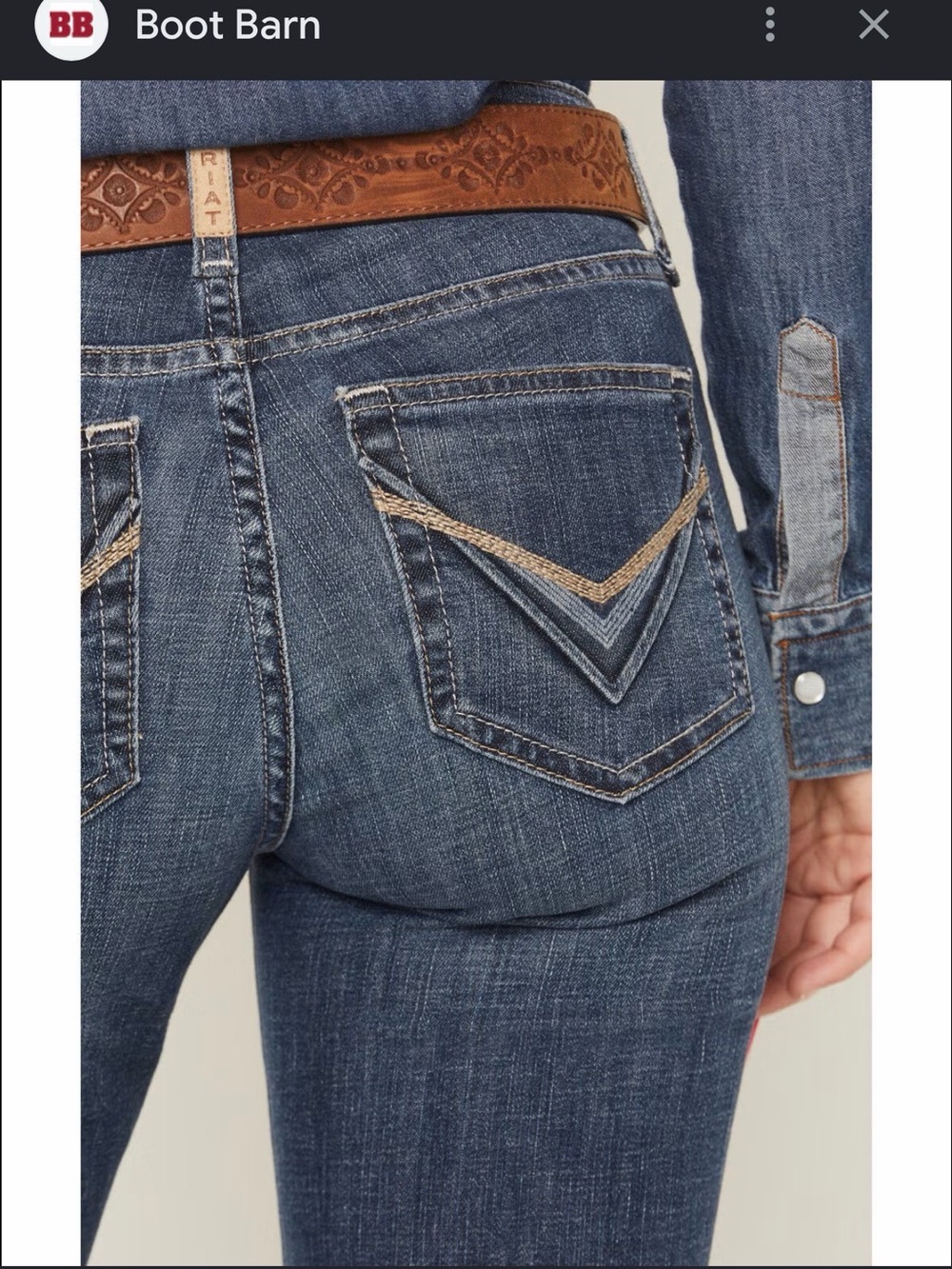 NWT Ariat Women's perfect rise TROUSER Denim Jeans 30 western cowgirl - Picture 5 of 6